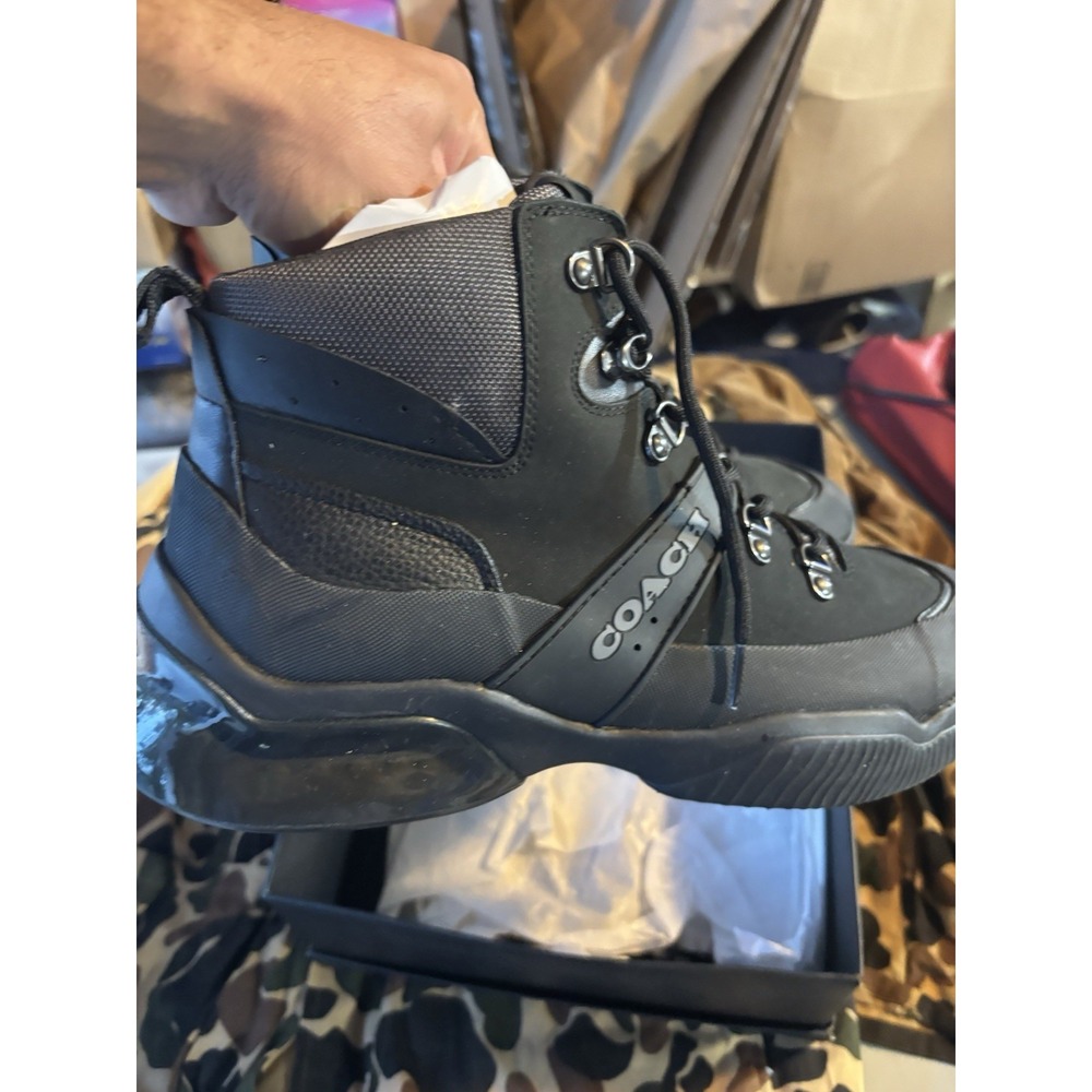 COACH CITYSOLE HIKER BOOTS:NIB BLACK‎  SIZE:10.5 - Picture 2 of 6